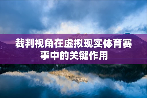 裁判视角在虚拟现实体育赛事中的关键作用