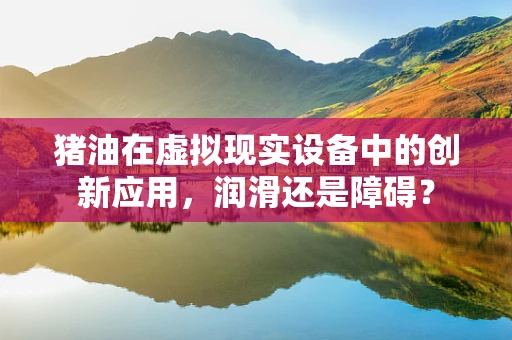 猪油在虚拟现实设备中的创新应用，润滑还是障碍？