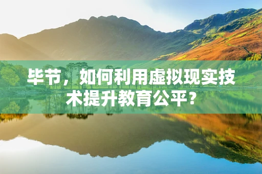 毕节，如何利用虚拟现实技术提升教育公平？