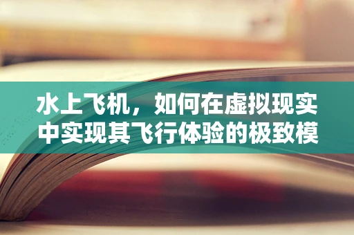 水上飞机，如何在虚拟现实中实现其飞行体验的极致模拟？