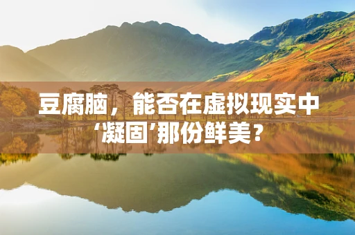 豆腐脑，能否在虚拟现实中‘凝固’那份鲜美？