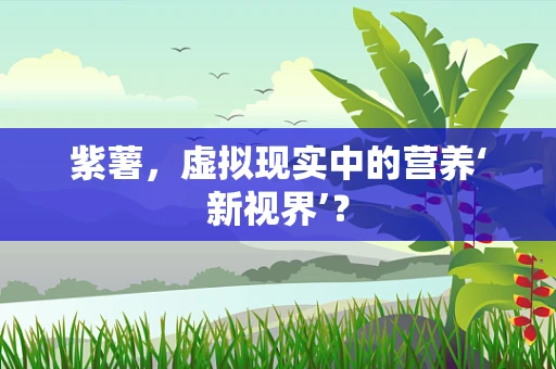 紫薯，虚拟现实中的营养‘新视界’？