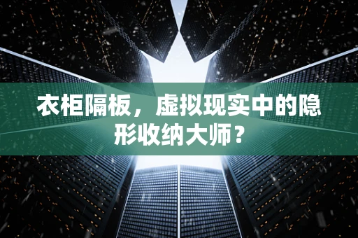 衣柜隔板，虚拟现实中的隐形收纳大师？