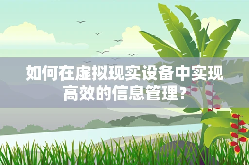 如何在虚拟现实设备中实现高效的信息管理？