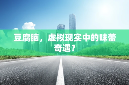 豆腐脑，虚拟现实中的味蕾奇遇？